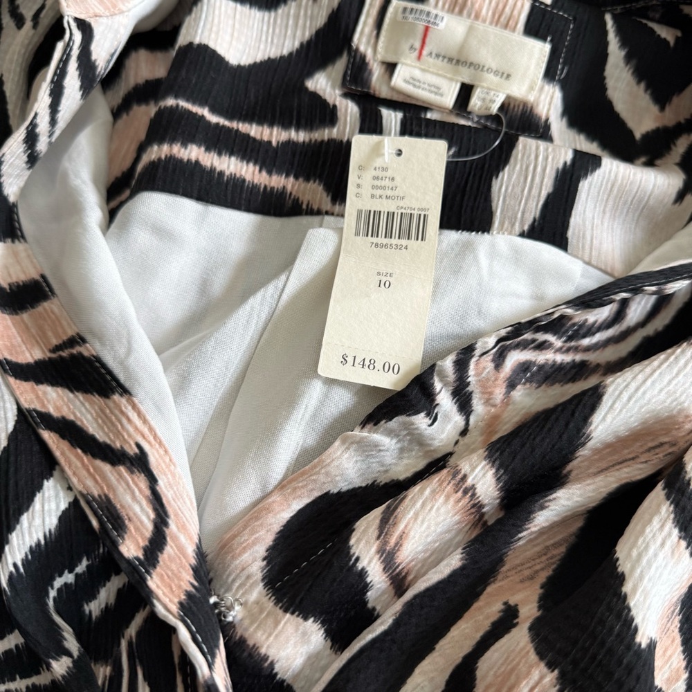 Anthropologie Zebra Print Wrap Dress Size 10 - Picture 6 of 6